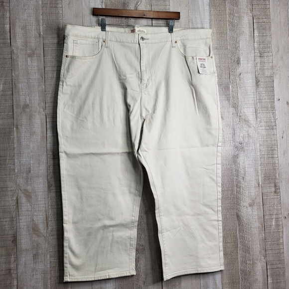 Levi's Heritage High Rise Loose Crop Cream Jeans. Size 28W Plus Sized - Picture 2 of 16